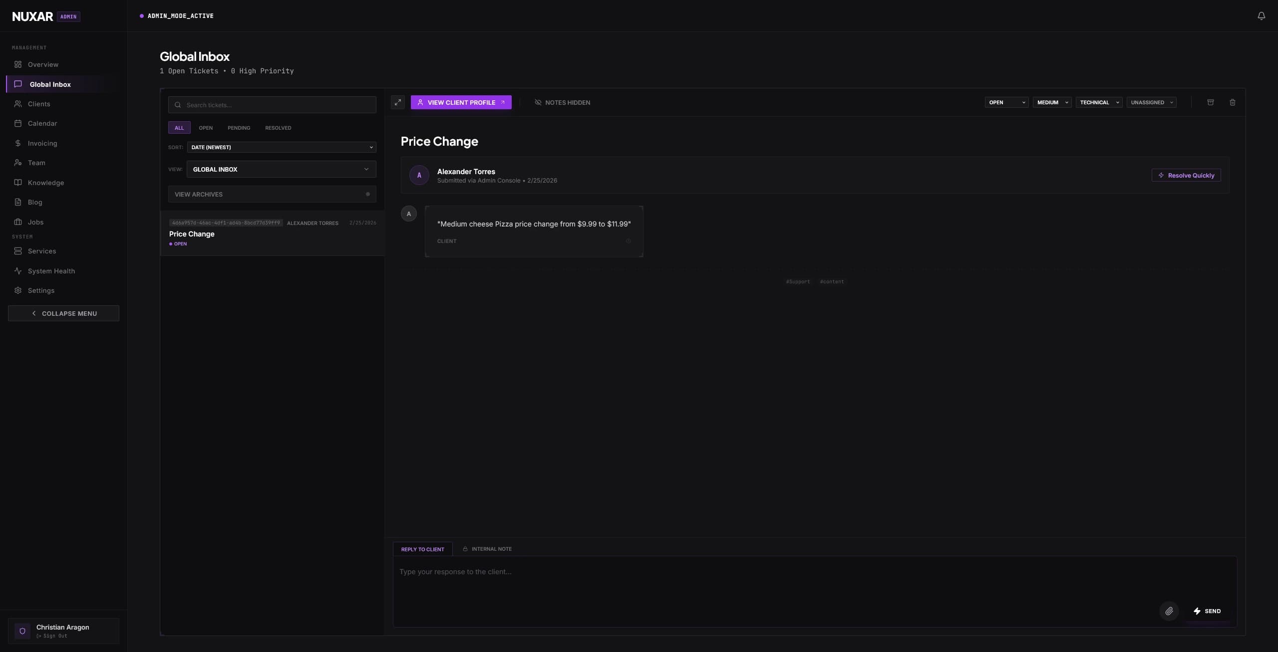 Live Maintenance Interaction
