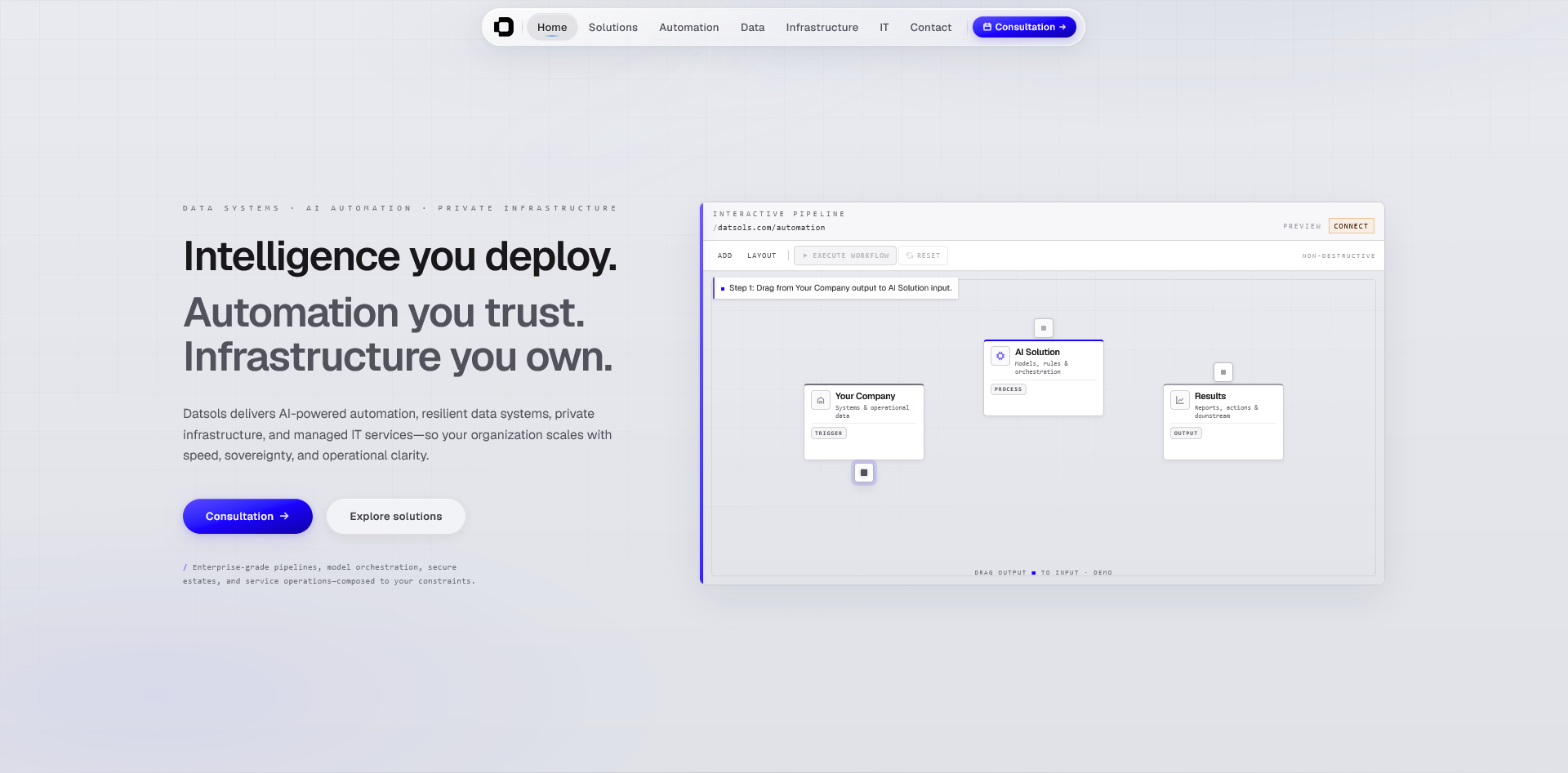 Datsols website preview